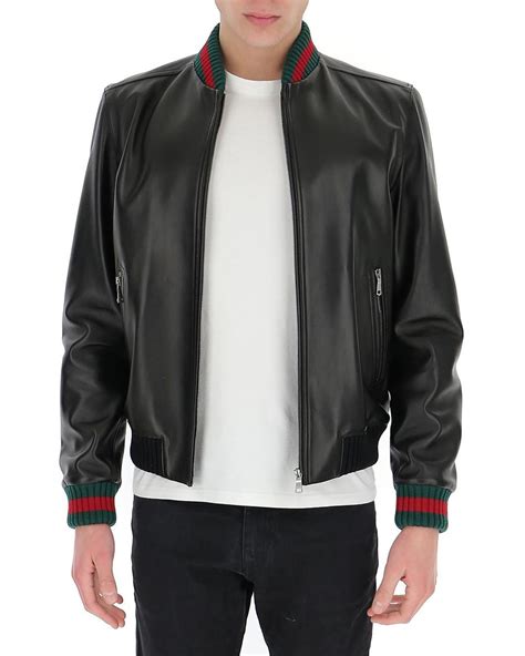 gucci herren lederjacke|gucci men's jacket.